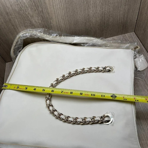 G.I.L.I Womens Handbag Leather Zip-Around Hobo Sling Crossbody Bag Ivory - Picture 10 of 10